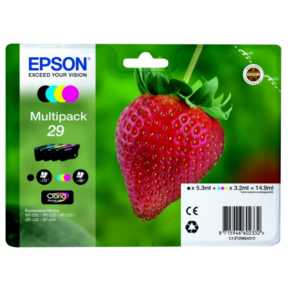 Original Epson C13T29864012 / 29 Tintenpatrone Multipack