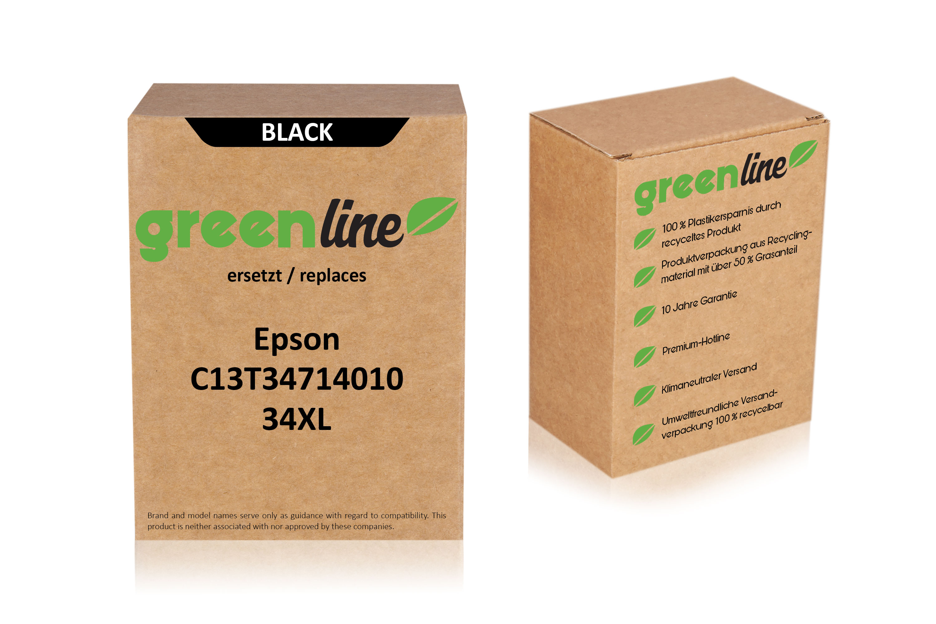 greenline ersetzt Epson C13T34714010 / 34XL Tintenpatrone, schwarz