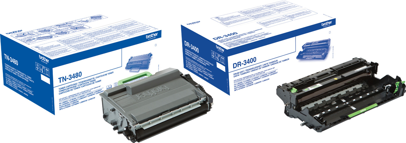 Original Brother Toner TN-3480 + DR-3400 Trommel