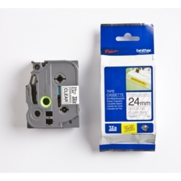 Original Brother TZES151 P-Touch Farbband schwarz auf transparent extra stark 24mm x 8m