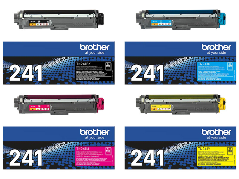 Original Brother Toner Set TN241BK+TN241C+TN241M+TN241Y