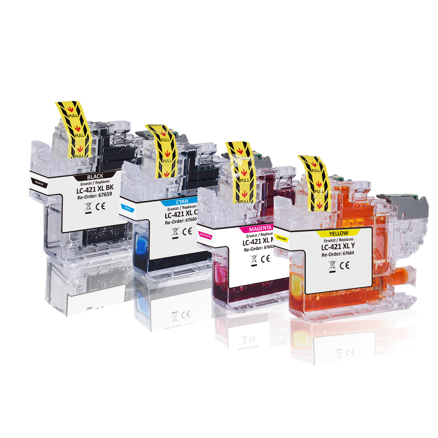 Multipack kompatibel zu Brother LC-421XLVAL enthält 1xBK, 1xC, 1xM, 1xY