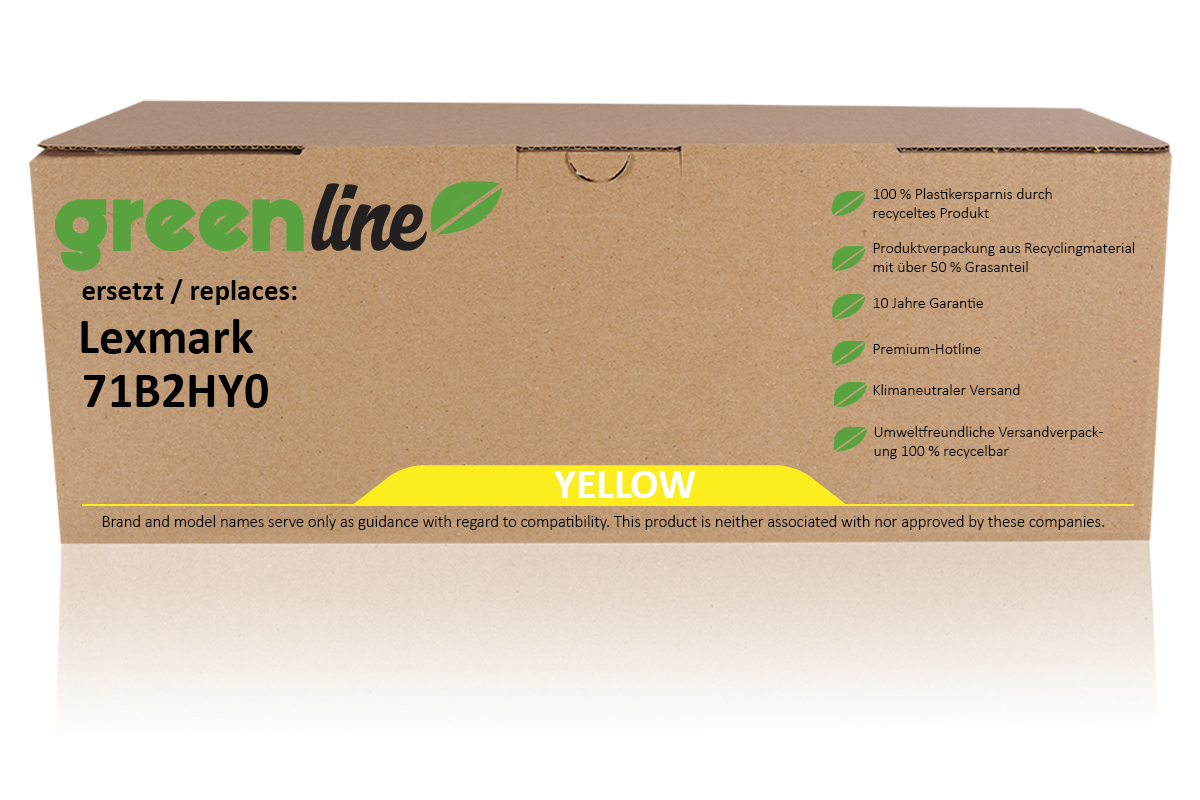 greenline ersetzt Lexmark 71B2HY0 Tonerkartusche, gelb