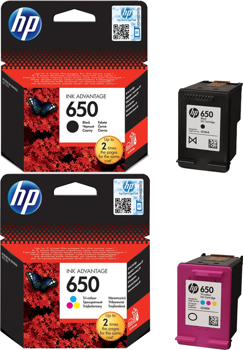 Original HP Patronen 650 im Set CZ101AE+CZ102AE