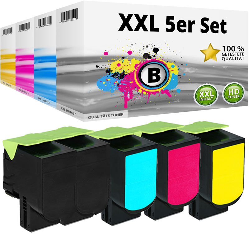 Multipack Kompatibel zu Lexmark 78C20K0 enthält 5x Toner
