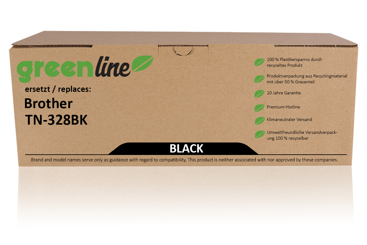 greenline ersetzt Brother TN-328 BK Tonerkartusche, schwarz