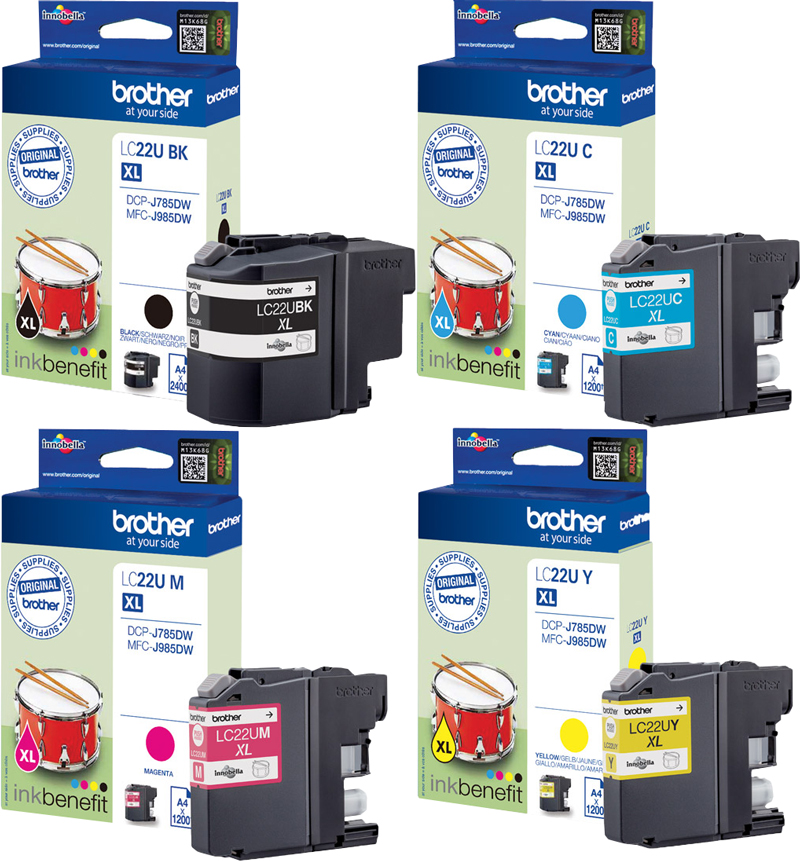 Original Brother LC-22U Tinte Multipack