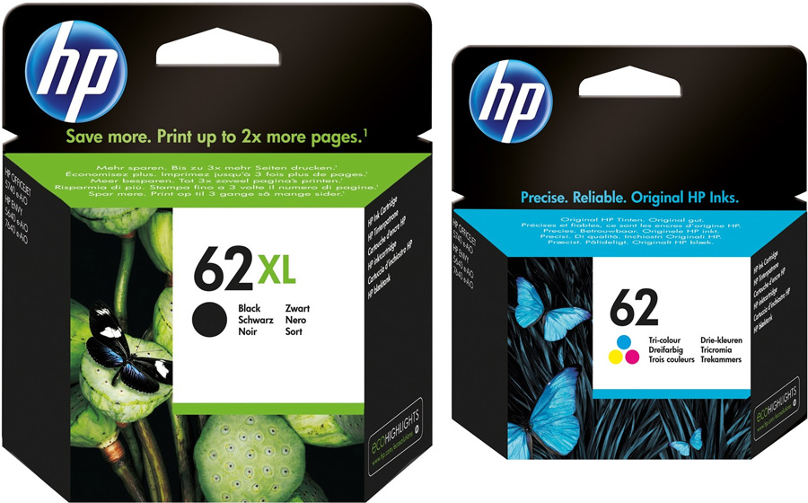 Original HP Patronen 62XL / 62 Set C2P05AE C2P06AE Mehrfarbig