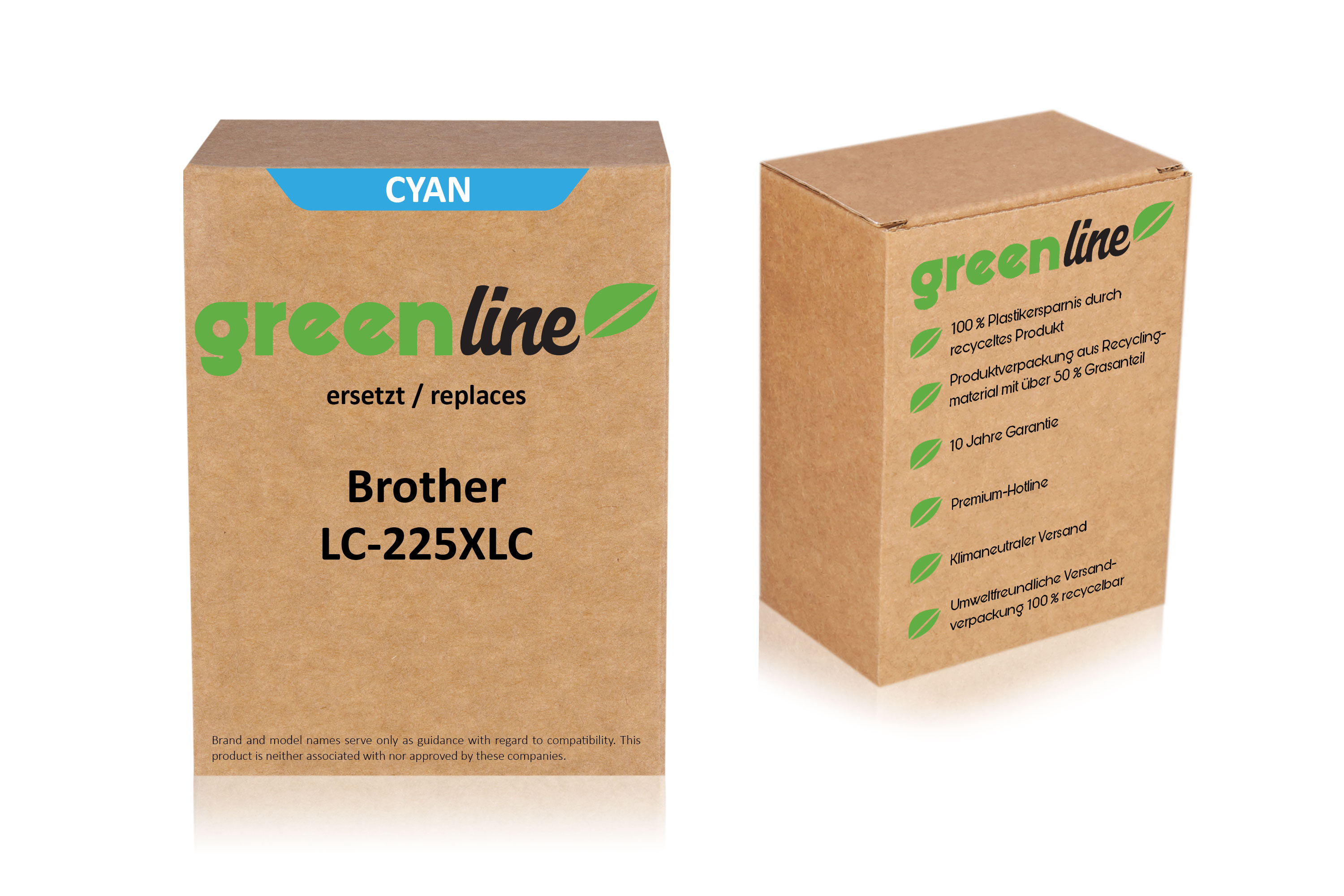 greenline ersetzt Brother LC-225XLC Tintenpatrone, cyan