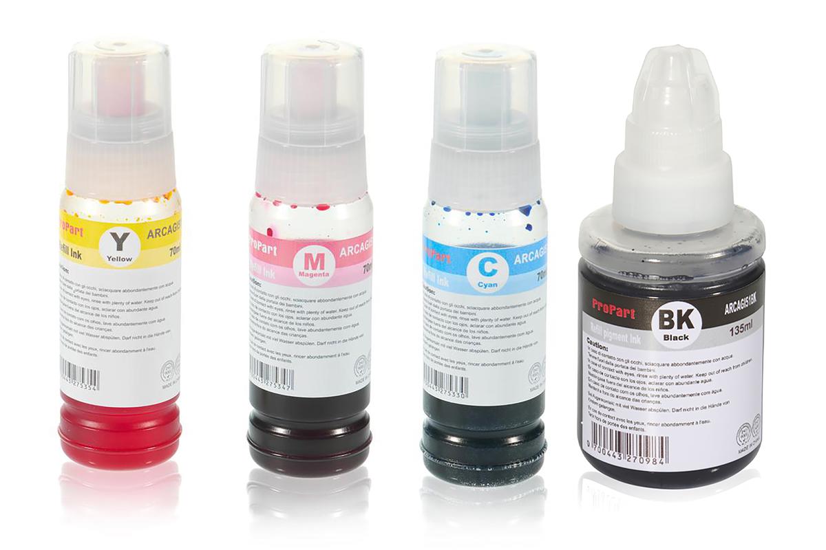 Multipack kompatibel zu Canon 4529C001 / GI51 enthält 1 x 4529 C 001 / GI-51 PGBK Tintenpatrone, 1 x 4546 C 001 / GI-51 C Tintenpatrone, 1 x 4547 C 001 / GI-51 M Tintenpatrone, 1 x 4548 C 001 / GI-51 Y Tintenpatrone