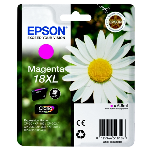 Original Epson C13T 18134010 / 18XL Tintenpatrone magenta