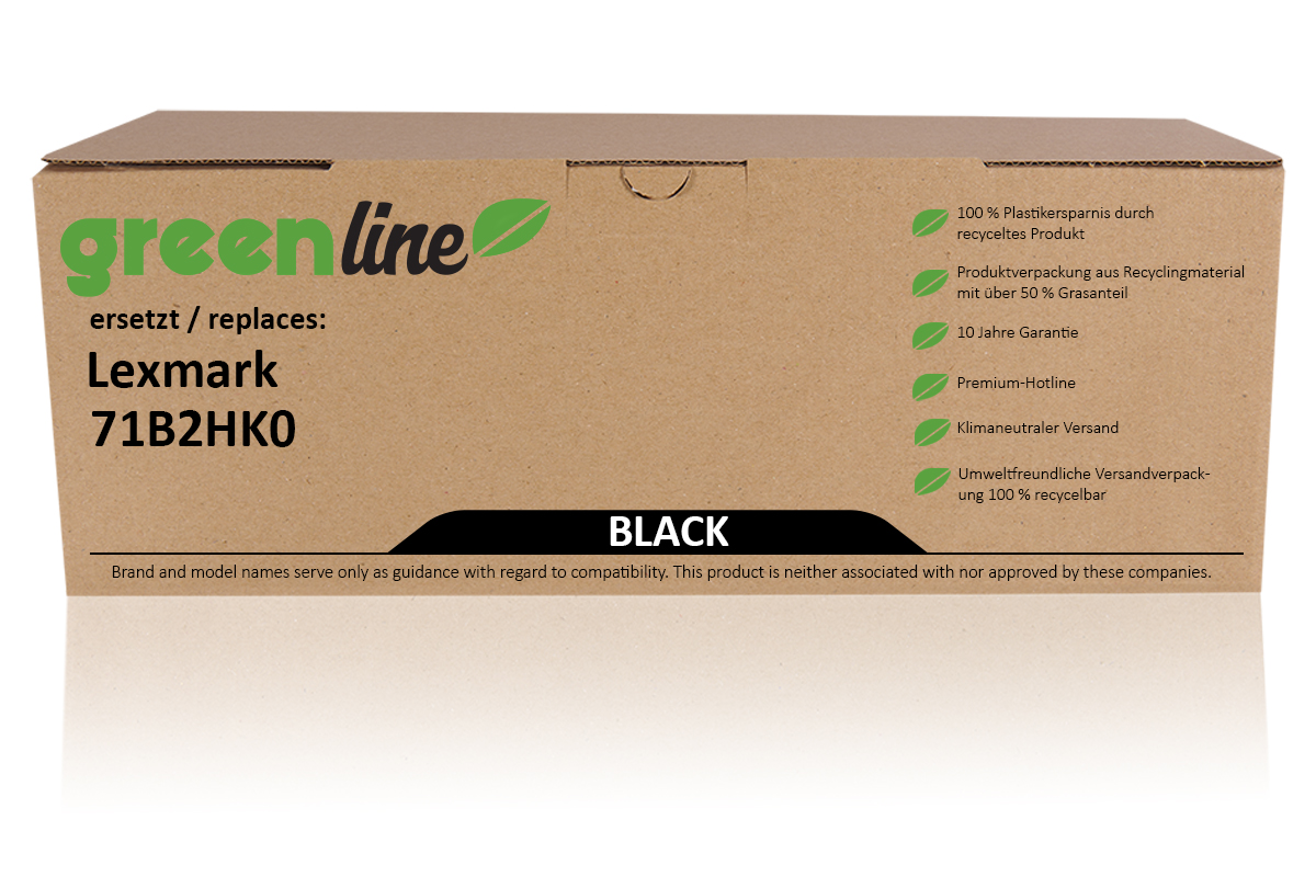 greenline ersetzt Lexmark 71B2HK0 Tonerkartusche, schwarz