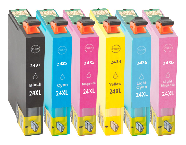 Multipack kompatibel zu Epson C13T24314010 / 24XL enthält 6x Tintenpatrone