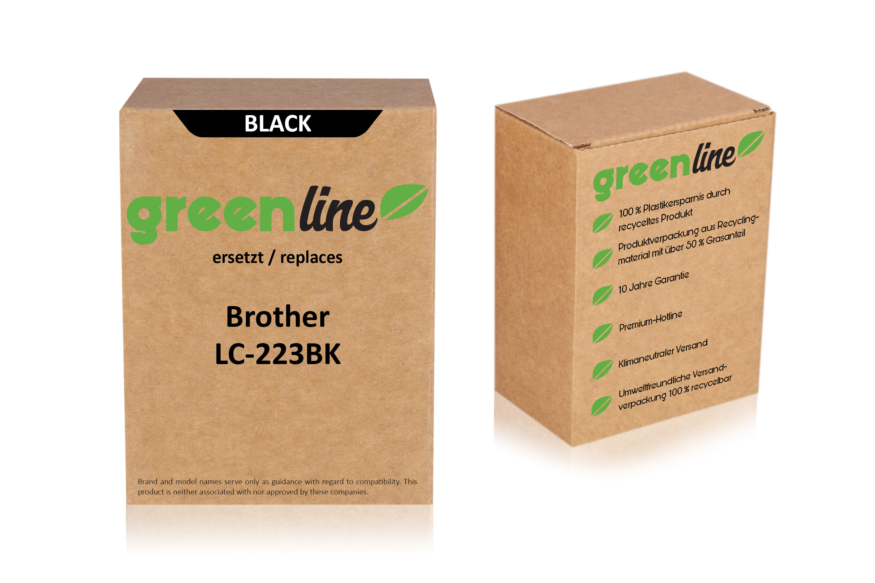 greenline ersetzt Brother LC-223BKXL Tintenpatrone, schwarz