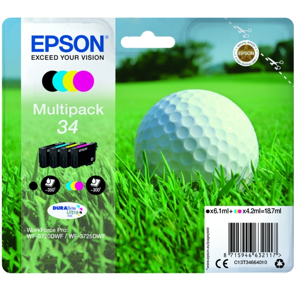 Original Epson C13T34664010 / 34 Tintenpatrone Multipack