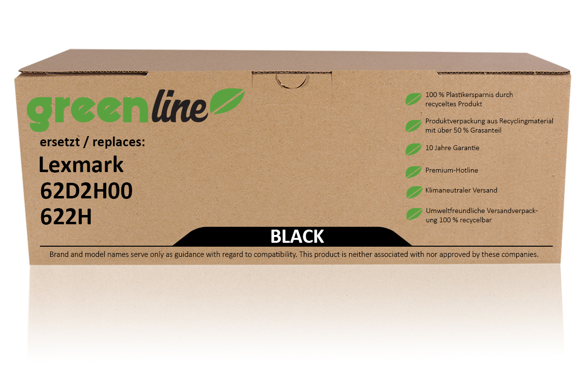 greenline ersetzt Lexmark 62D2H00 / 622H Tonerkartusche, schwarz