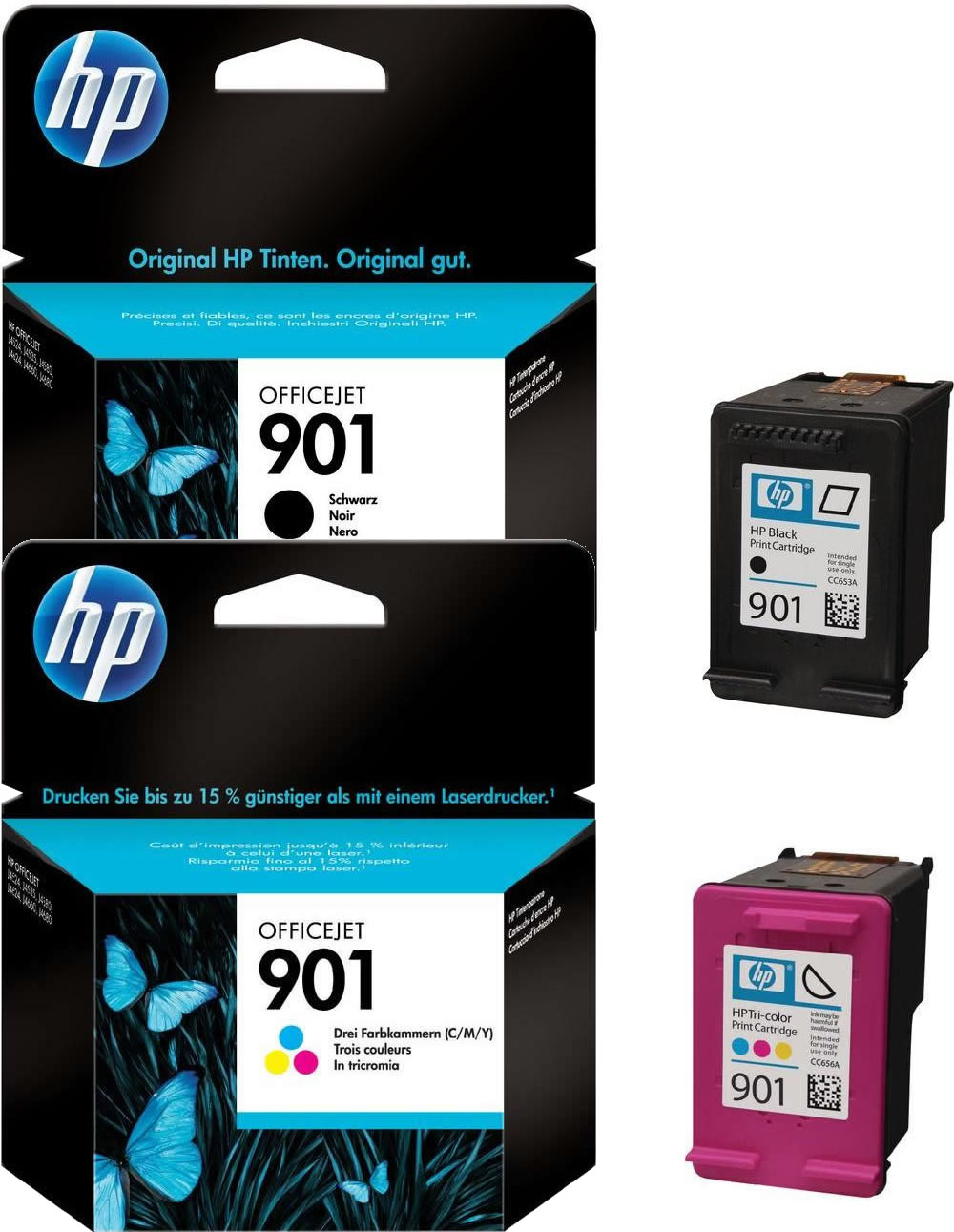 Original HP Patronen 901 Black + 901 Color Multipack