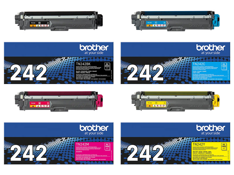 Original Brother Toner Set TN242BK+TN242C+TN242M+TN242Y