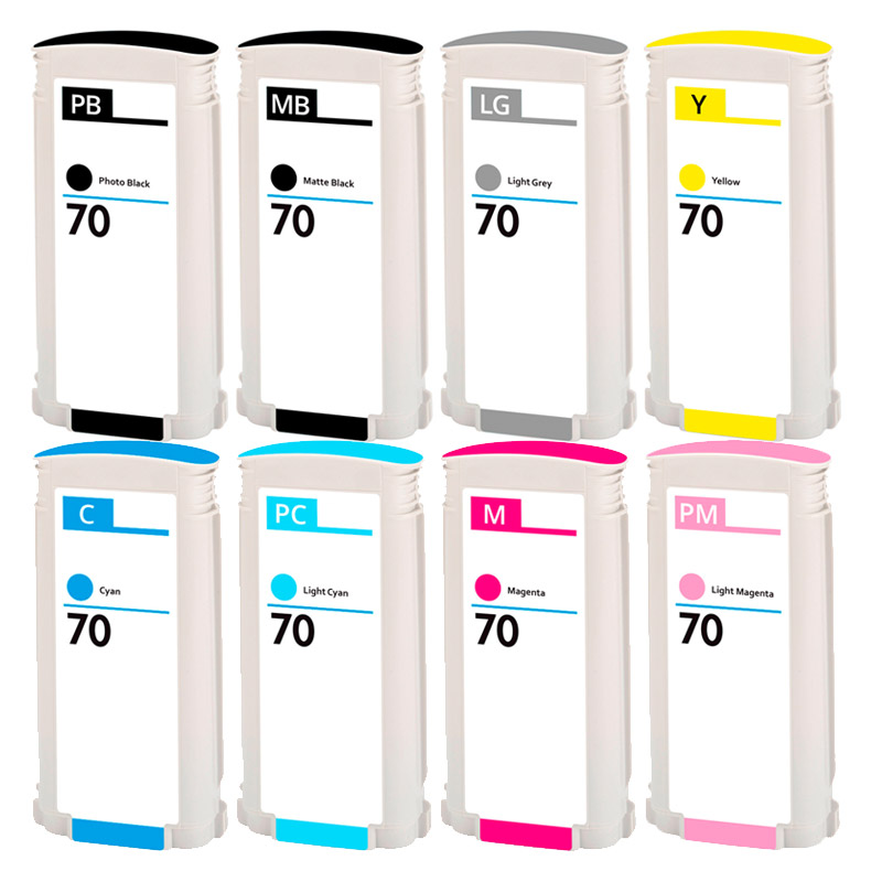 Multipack kompatibel zu HP 70 enthält 8x Tintenpatronen