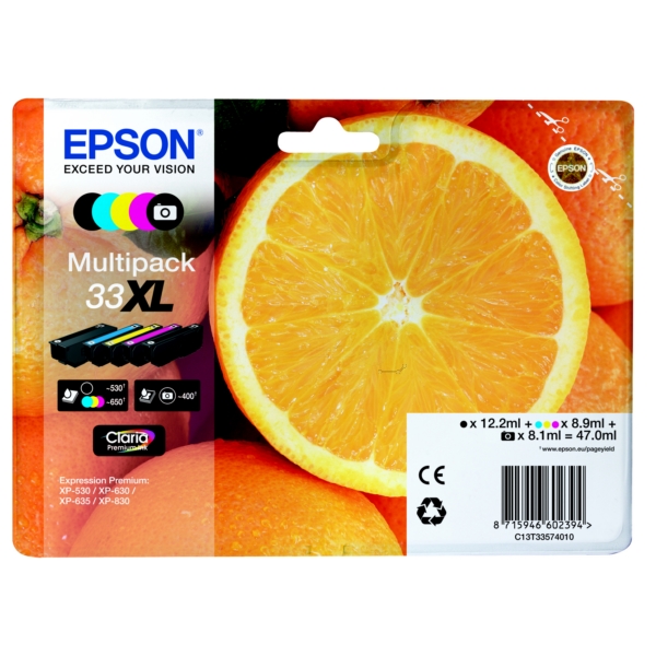 Original Epson C13T33574011 / 33XL Tintenpatrone Multipack