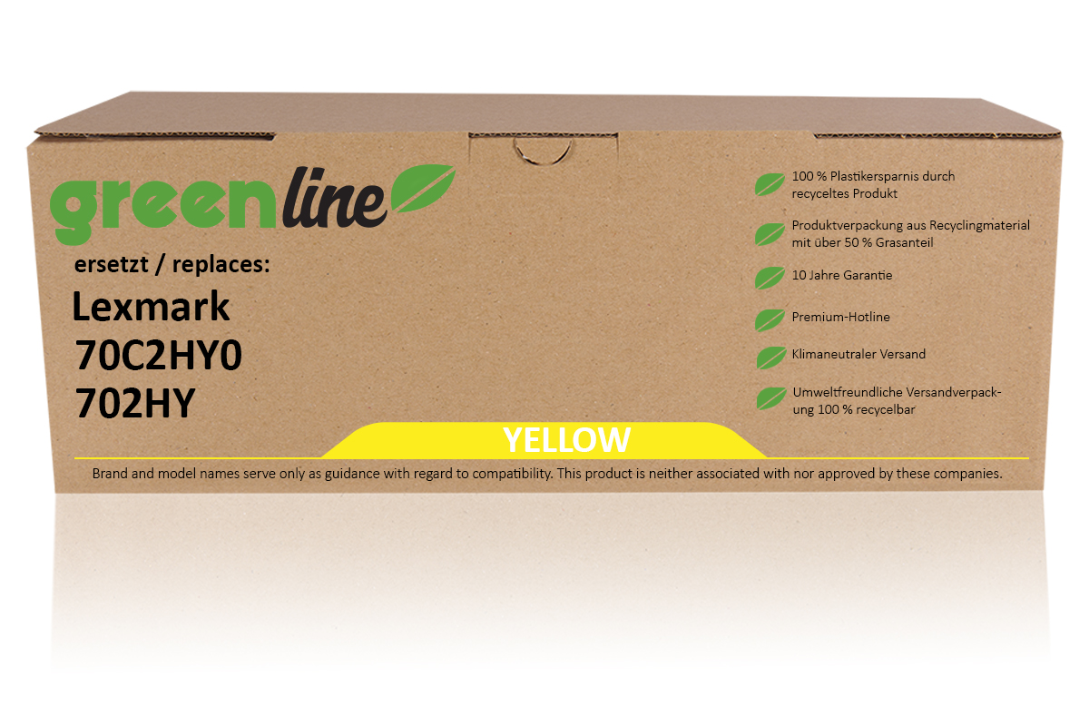 greenline ersetzt Lexmark 70C2HY0 / 702HY Tonerkartusche, gelb